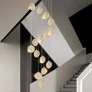 GobekUsa Double Story LED Ring Chandelier - Modern Nordic Style Living Room Lighting