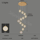 GobekUsa Double Story LED Ring Chandelier - Modern Nordic Style Living Room Lighting