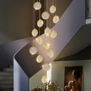 GobekUsa Double Story LED Ring Chandelier - Modern Nordic Style Living Room Lighting