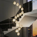 GobekUsa Double Story LED Ring Chandelier - Modern Nordic Style Living Room Lighting