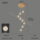 GobekUsa Double Story LED Ring Chandelier - Modern Nordic Style Living Room Lighting