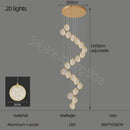 GobekUsa Double Story LED Ring Chandelier - Modern Nordic Style Living Room Lighting