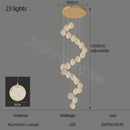 GobekUsa Double Story LED Ring Chandelier - Modern Nordic Style Living Room Lighting
