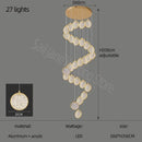 GobekUsa Double Story LED Ring Chandelier - Modern Nordic Style Living Room Lighting