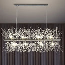 GobekUsa Modern Crystal Flower Island Pendant Ceiling Lamp for Kitchen (9/12-Head, Chrome/Gold)