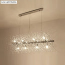 GobekUsa Modern Crystal Flower Island Pendant Ceiling Lamp for Kitchen (9/12-Head, Chrome/Gold)