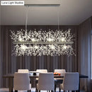 GobekUsa Modern Crystal Flower Island Pendant Ceiling Lamp for Kitchen (9/12-Head, Chrome/Gold)