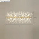 GobekUsa Modern Crystal Flower Island Pendant Ceiling Lamp for Kitchen (9/12-Head, Chrome/Gold)