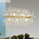 GobekUsa Modern Crystal Flower Island Pendant Ceiling Lamp for Kitchen (9/12-Head, Chrome/Gold)