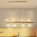 GobekUsa Modern Crystal Flower Island Pendant Ceiling Lamp for Kitchen (9/12-Head, Chrome/Gold)