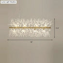 GobekUsa Modern Crystal Flower Island Pendant Ceiling Lamp for Kitchen (9/12-Head, Chrome/Gold)