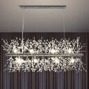 GobekUsa Modern Crystal Flower Island Pendant Ceiling Lamp for Kitchen (9/12-Head, Chrome/Gold)