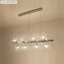 GobekUsa Modern Crystal Flower Island Pendant Ceiling Lamp for Kitchen (9/12-Head, Chrome/Gold)