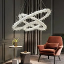 GobekUsa Crystal Flower LED Chandelier Pendant Light for Living and Dining Room