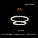 GobekUsa Crystal Flower LED Chandelier Pendant Light for Living and Dining Room