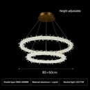 GobekUsa Crystal Flower LED Chandelier Pendant Light for Living and Dining Room