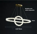 GobekUsa Crystal Flower LED Chandelier Pendant Light for Living and Dining Room