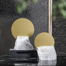 GobekUsa Crystal Geometric Metal Sculpture Decor Ornaments Golden Handicraft Figurines