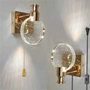 GobekUsa Crystal Glass Gold LED Wall Lamp for Modern Luxury Lighting in Living Bedroom Bedside Aisle