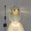 GobekUsa Crystal Glass Gold LED Wall Lamp for Modern Luxury Lighting in Living Bedroom Bedside Aisle