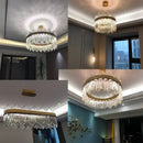 GobekUsa Crystal Gold Ceiling Pendant Light for Living Room Dining Kitchen