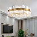 GobekUsa Crystal Gold Ceiling Pendant Light for Living Room Dining Kitchen
