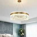 GobekUsa Crystal Gold Ceiling Pendant Light for Living Room Dining Kitchen