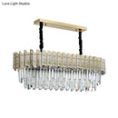 GobekUsa Modern Crystal Gold Island Pendant Light with 10 Elliptical Bulbs