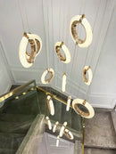 GobekUsa Crystal Gold LED Chandelier Modern Luxury Ceiling Lamp