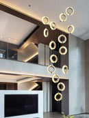 GobekUsa Crystal Gold LED Chandelier Modern Luxury Ceiling Lamp