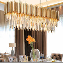 GobekUsa Gold Metal LED Pendant Lights Adjustable Living Room Dining Round Fixture