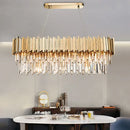 GobekUsa Gold Metal LED Pendant Lights Adjustable Living Room Dining Round Fixture