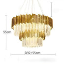GobekUsa Gold Metal LED Pendant Lights Adjustable Living Room Dining Round Fixture