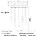 GobekUsa Crystal Gold Pendant Lights for Dining Room Kitchen Island Chandelier