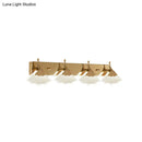 GobekUsa Modern Crystal Gold Vanity Light with Ginkgo Design - Wall Mounted Bathroom Lamp with 4 Bulbs