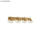 GobekUsa Modern Crystal Gold Vanity Light with Ginkgo Design - Wall Mounted Bathroom Lamp with 4 Bulbs