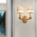 GobekUsa Modern Crystal Gold Wall Lamp - Geometric Design with LED Lighting - Perfect for Living Room