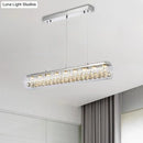 GobekUsa Contemporary Glass Island Pendant Light with 5 Horizontal Cylinder Lights and Crystal Ball Accent