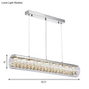 GobekUsa Contemporary Glass Island Pendant Light with 5 Horizontal Cylinder Lights and Crystal Ball Accent
