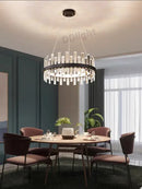 GobekUsa Crystal Industrial Pendant Lamps Set for Modern Living Room Bedroom Kitchen Decor