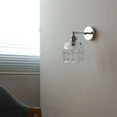 GobekUsa Crystal Iron LED Wall Light Modern Bedside Lamp Clear Glass Wandlamp