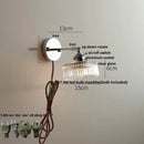 GobekUsa Crystal Iron LED Wall Light Modern Bedside Lamp Clear Glass Wandlamp