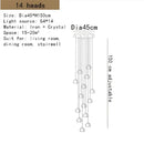 GobekUsa Crystal LED Ceiling Chandeliers Bedroom Living Room Staircase Pendant Lamp