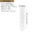 GobekUsa Crystal LED Ceiling Chandeliers Bedroom Living Room Staircase Pendant Lamp