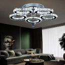 GobekUsa Crystal LED Ceiling Light Rings - Stainless Steel Plafonnier Lamp