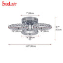 GobekUsa Crystal LED Ceiling Light Rings - Stainless Steel Plafonnier Lamp