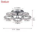 GobekUsa Crystal LED Ceiling Light Rings - Stainless Steel Plafonnier Lamp