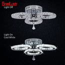 GobekUsa Crystal LED Ceiling Light Rings - Stainless Steel Plafonnier Lamp
