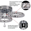 GobekUsa Crystal LED Ceiling Light Rings - Stainless Steel Plafonnier Lamp