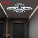 GobekUsa Crystal LED Ceiling Light Rings - Stainless Steel Plafonnier Lamp
